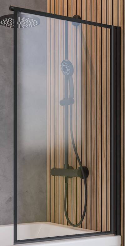 Saqu Aqua514 New Image badwand rechts 80×140 cm mat zwart