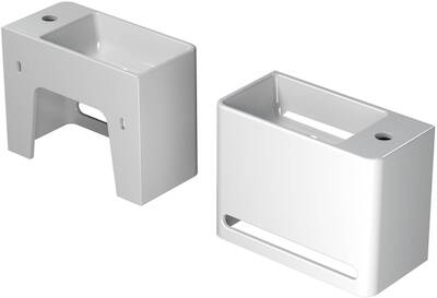 Saqu Atlas Fontein rechts 40x20x30 cm Glans Wit