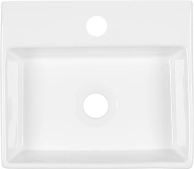 Saqu Basin fontein 1 kraangat 33,5x29x11 cm Wit