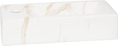 Saqu Basin fontein met kraangat links 36x18x9cm Carrara