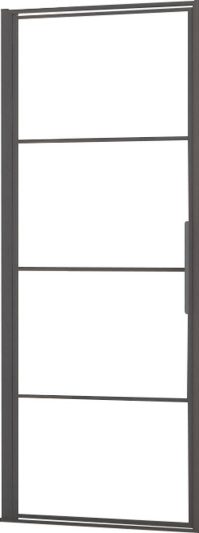 Saqu Dasil industriële draaideur met omkeerbare draairichting 90x210cm geborsteld grijs