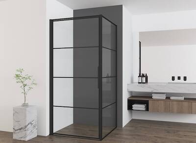 Saqu Dasil industriële draaideur met omkeerbare draairichting 90x210cm mat zwart