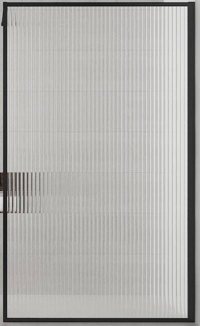 Saqu Faye inloopdouche incl. antikalk 100x200cm ribbelglas mat zwart