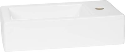 Saqu Fontein 1 kraangat Rechts 45,5x26x12 cm Wit