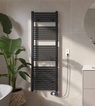 Saqu Fonti elektrische radiator 700W 50×150,6cm mat zwart