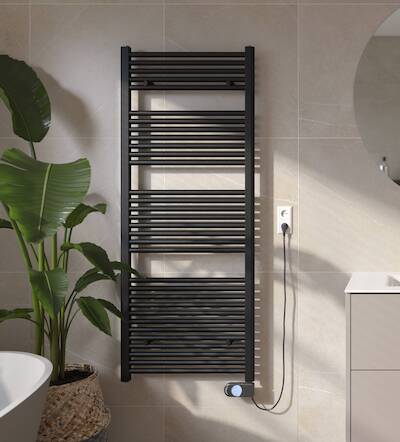 Saqu Fonti elektrische radiator 700W 60×150,6cm mat zwart