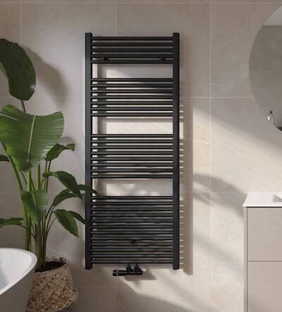 Saqu Fonti handdoekradiator 858W 60×150,6cm mat zwart