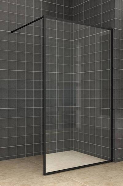 Saqu Frame douchewand 80×200 cm Nanoglas/Mat Zwart