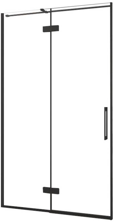 Saqu Gerento draaideur met vast paneel links incl. antikalk 120x210cm mat zwart
