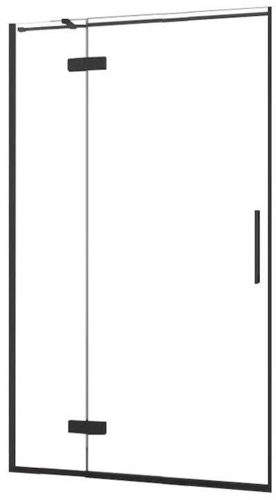 Saqu Gerento draaideur met vast paneel links incl. antikalk 90x210cm mat zwart