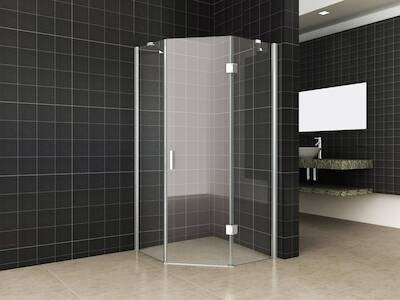 Saqu Jogay douchecabine vijfhoekig 100x100x200cm nanoglas/chroom