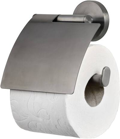 Saqu Nemo toiletrolhouder met klep 12,8×5,6×14,2cm gunmetal