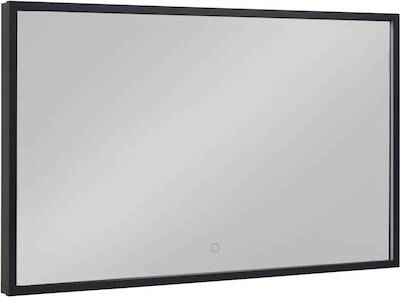 Saqu Nero Spiegel met LED verlichting en verwarming Mat Zwart 120×60 cm