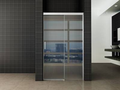 Saqu Note Douchedeur 90×200 cm met Soft-close Helder Glas / Aluminium