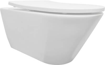 Saqu Opaque hangtoilet incl. toiletbril 35,5×53 cm mat wit