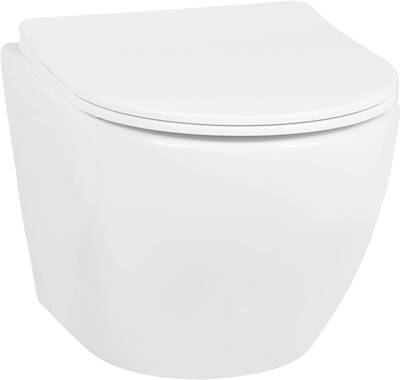 Saqu Please compact hangtoilet met softclose toiletbril 36x48x32cm wit