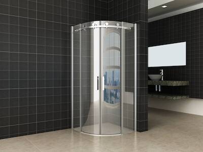 Saqu Roll douchecabine kwartrond met 2 schuifdeuren 90x90x200cm nanoglas/chroom