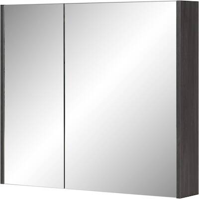 Saqu Salto spiegelkast 80x14x70cm gebrand zwart