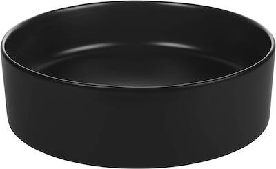 Saqu Sink ronde waskom Ø40×14,5cm keramiek glanzend zwart