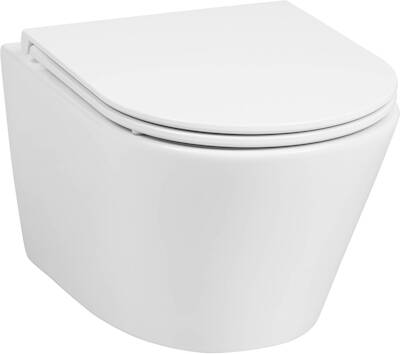 Saqu Sky 3.0 randloos hangtoilet met flatline toiletbril met quickrelease wit