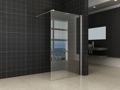 Saqu Splash inloopdouche met chroom muurprofiel 110x200cm Nanoglas