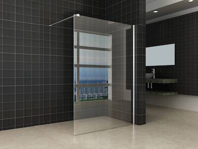 Saqu Splash inloopdouche met chroom muurprofiel 130x200cm Nanoglas