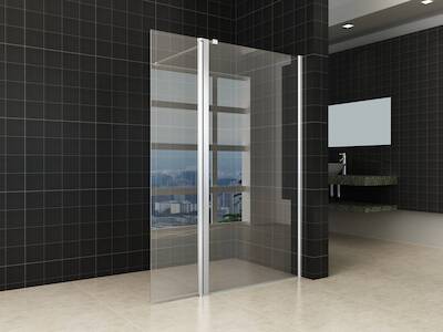Saqu Splash zijwand met chroom scharnierprofiel links/rechts 30x200cm Nanoglas