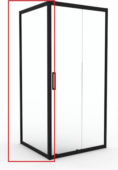 Saqu Sturdy zijwand incl. antikalk 100x200cm mat zwart