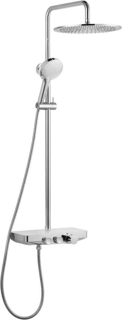 Saqu Total Control regendoucheset met 3 straalsoorten en planchet Ø30cm chroom