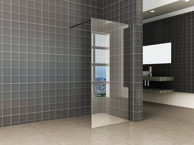 Saqu Trust inloopdouche met zwart muurprofiel 120x200cm Nanoglas