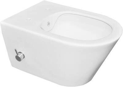 Saqu Wash 3.0 randloos hangtoilet met warm/koud water bidetkraan excl. toiletbril mat wit