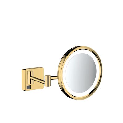 Scheerspiegel AddStoris HansGrohe Met LED Licht Gepolijst Goud