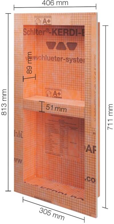 Schluter Kerdi-Board-N Inbouwnis met schap 30,5×71,1cm betegelbaar