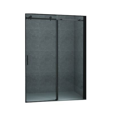 Schuifdeur BWS Hayes 140×200 cm Helder Glas Mat Zwart Profiel