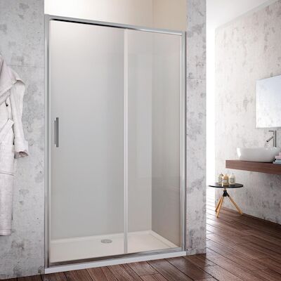 Schuifdeur Lacus Lipari 115×200 cm Helder Glas Anti-Kalk Chroom