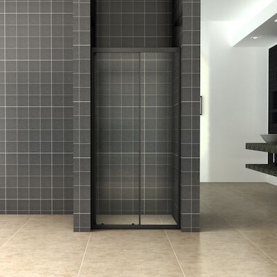 Schuifdeur Wiesbaden Skyline Douchedeur 120×200 cm 8 mm NANO Coating Mat Zwart