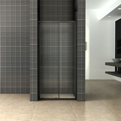 Schuifdeur Wiesbaden Skyline Douchedeur 130×200 cm 8 mm NANO Coating Mat Zwart