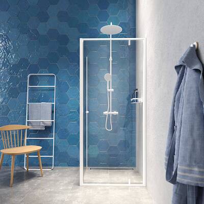 Sealskin Contour douchecabine met draaideur incl. antikalk 90x90x200cm mat wit