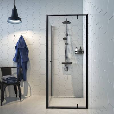 Sealskin Contour douchecabine met draaideur incl. antikalk 90x90x200cm mat zwart
