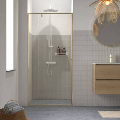 Sealskin Contour draaideur voor nis incl. antikalk 100x200cm geborsteld goud