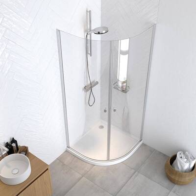 Sealskin Get Wet Hooked douchecabine kwartrond 100x100x200cm zilver hoogglans