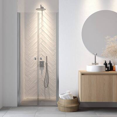 Sealskin Get Wet Hooked pendeldeur voor nis 90x200cm Zilver hoogglans