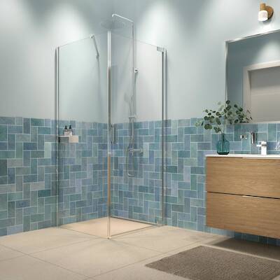 Sealskin Inc. douchecabine met draaideur 90x90x200cm zilver hoogglans