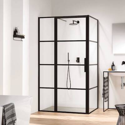 Sealskin SOHO douchecabine met draaideur links incl. antikalk 120x80x210cm zwart