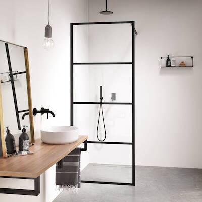 Sealskin SOHO inloopdouche A3 incl. antikalk 100x210cm zwart