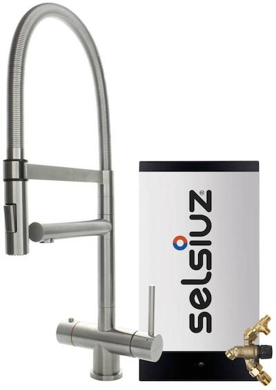 Selsiuz 3-in-1 kokend water kraan XL met combi extra boiler RVS