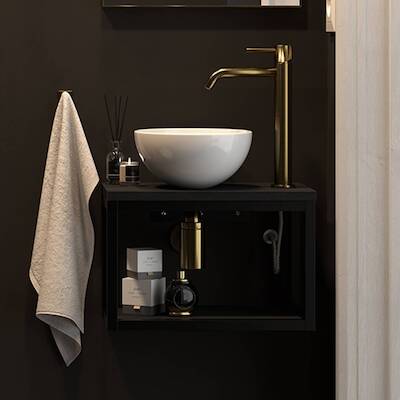 Sjithouse Moon fonteinmeubelset excl. kraan 50×26,9×22,5 Nero/Wit