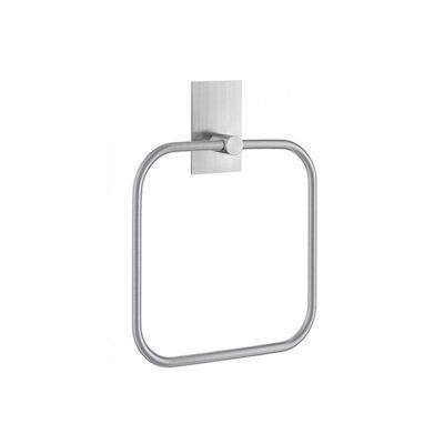 Smedbo Handdoekring 16.8×16.8 cm Vierkant Geborsteld Edelstaal Zilver