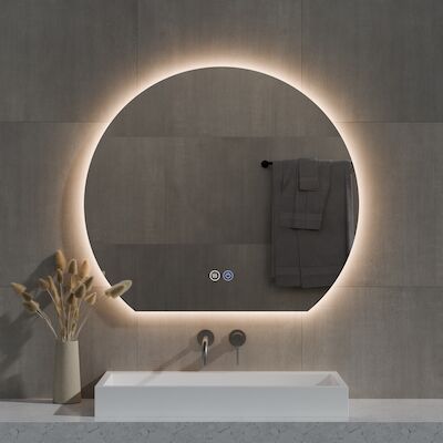 Spiegel Best Design Sunset Half Rond 100×89 cm Incl. Verwarming, 3 Kleuren Dimbare LED Verlichting