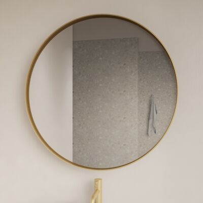 Spiegel Gliss Design Asteri Zonder LED Verlichting 100 cm Met Rand Mat Goud